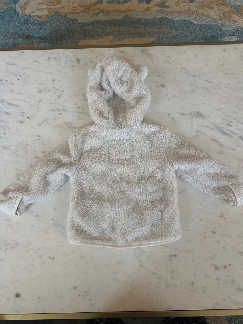 The North Face Kids Cream Sherpa Hooded Fleece Jacket